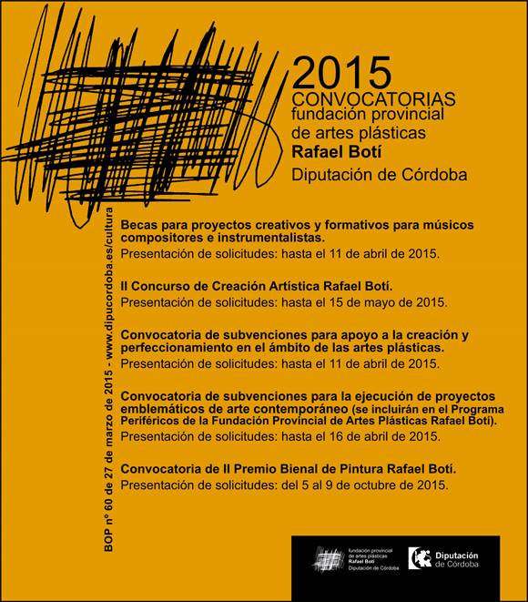 Cinco Convocatorias Fundación Provincial de Artes Plásticas RAFAEL BOTÍ (Distintos plazos)