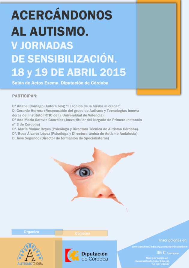 V Jornadas de sensibilización «Acercándonos al Autismo» (18 y 19 de abril)