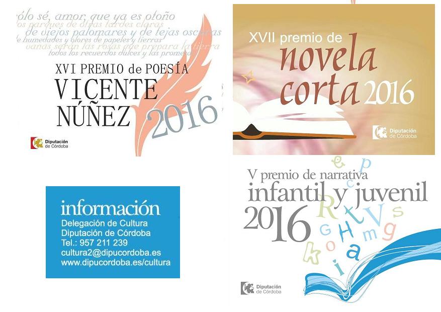 Premios de poesía, novela Corta y narrativa infantil, de la Diputación de Córdoba