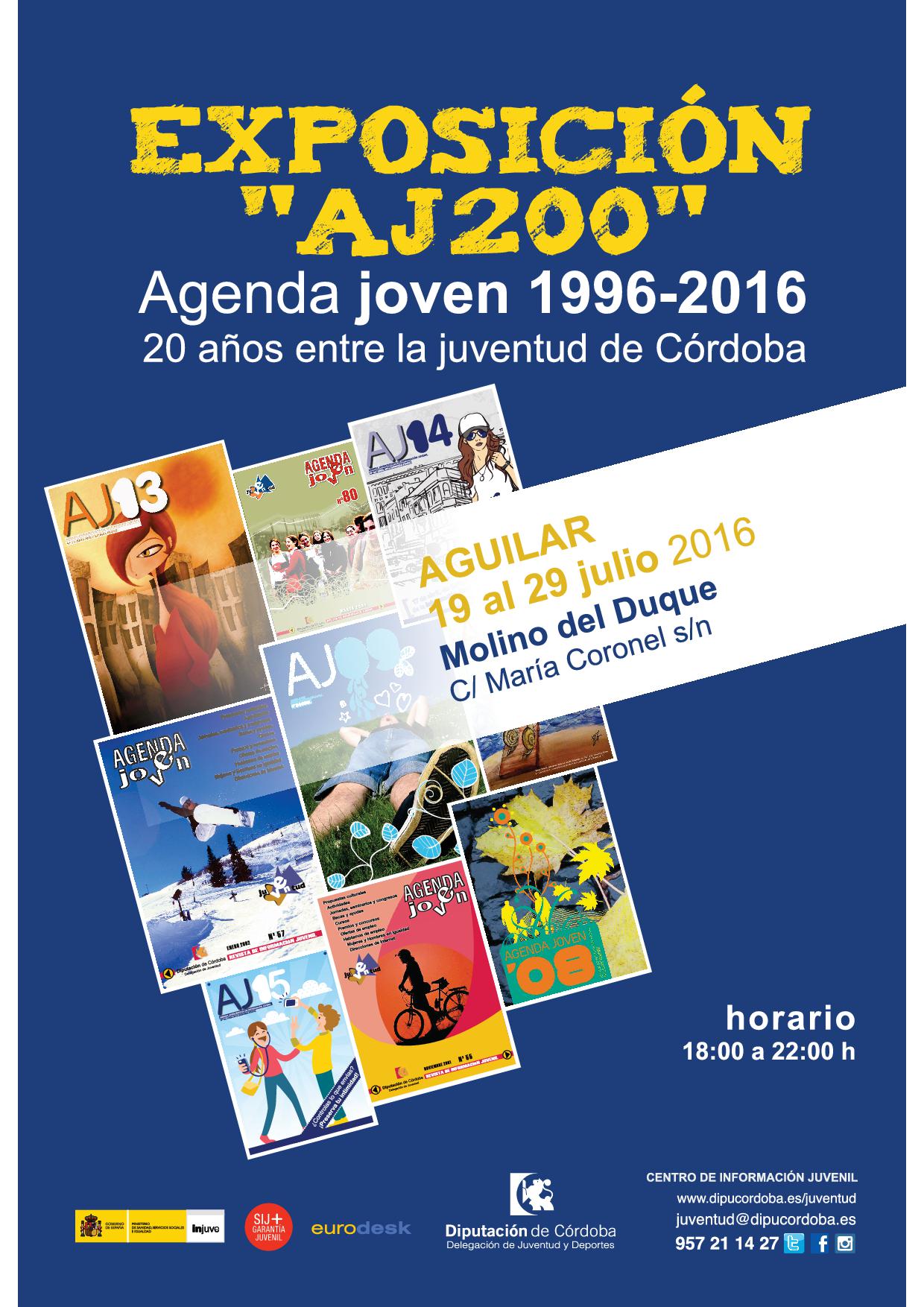 ¡Si quieres llevarla a tu municipio, aun estás a tiempo! EXPOSICIÓN ITINERANTE “AJ 200” Agenda Joven 1996-2016