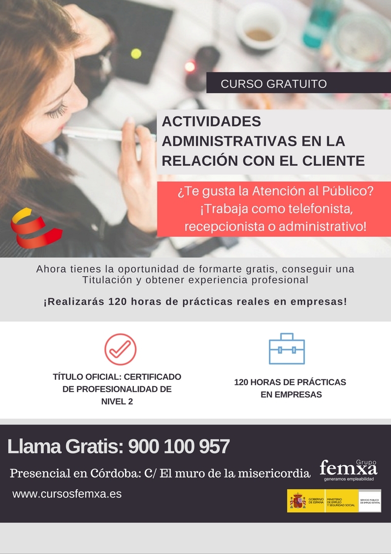 Curso actividades administrativas en relación con el cliente (Gratuito)