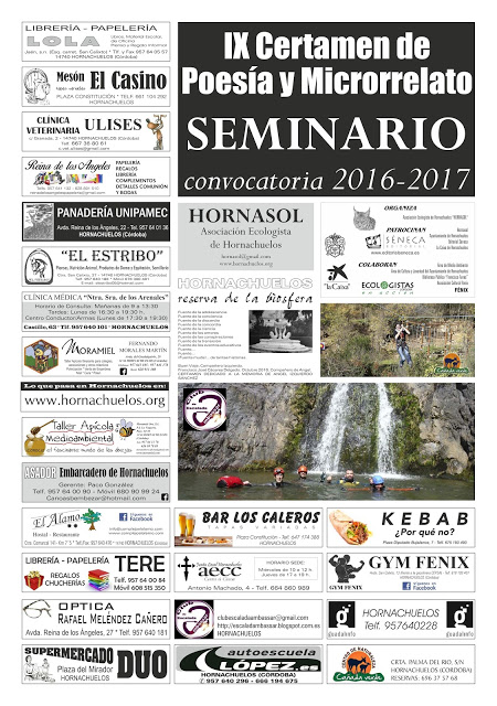 Bases del IX certamen seminario de poesía y microrrelato. Convocatoria 2016-2017 Ayuntamiento Hornachuelos