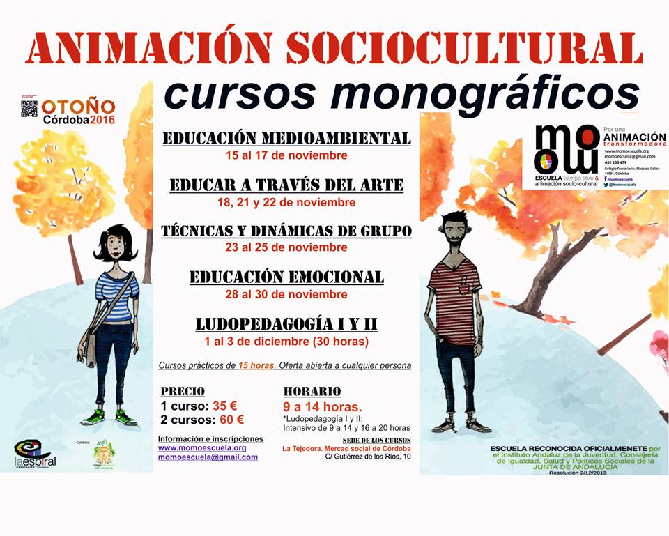 Cursos específicos animación sociocultural. Otoño 2016