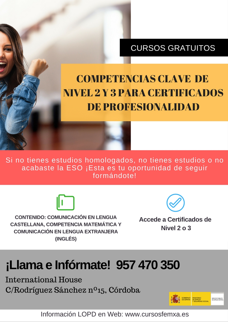 Curso de competencias clave 3. Menores 30 años sin estudios