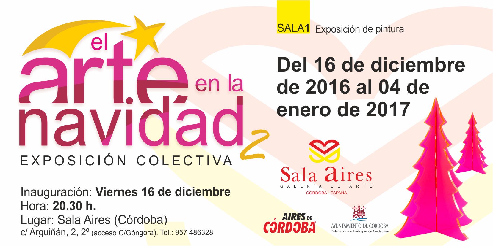 Exposición «El Arte en la Navidad» Sala Aires. Del 16 diciembre al 4 enero de lunes a viernes de 18 a 20 horas.