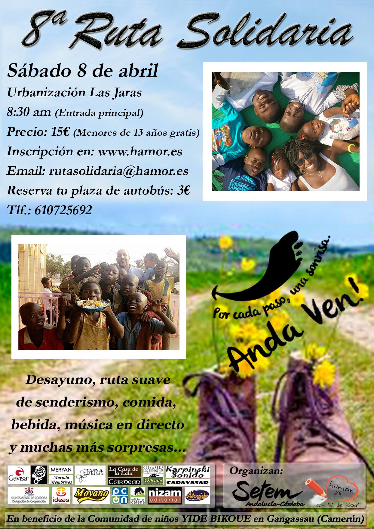 8ª Ruta Solidaria ONG Setem-Córdoba, en colaboración con la asociación Hamor. Sábado 8 de abril