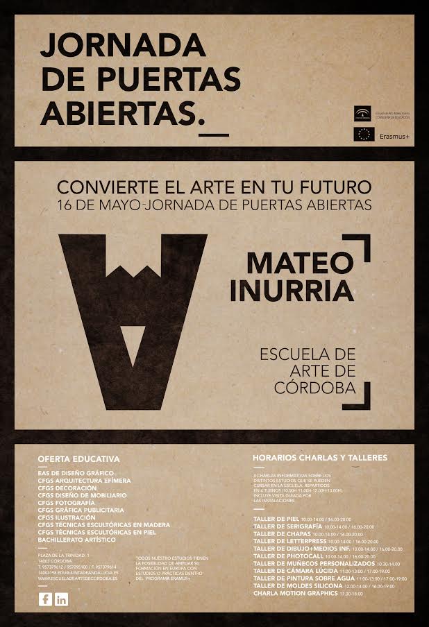 Jornadas de puertas abiertas Escuela de Arte Mateo Inurria (16 de mayo 2017)