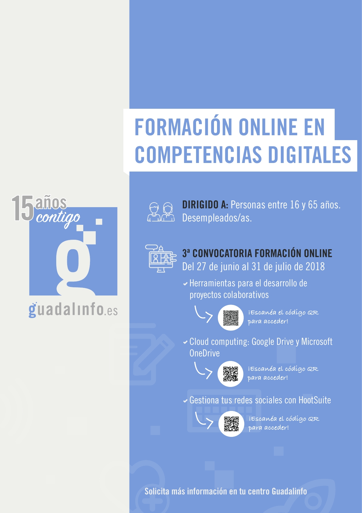 Cursos on line sobre competencias digitales para personas desempleadas