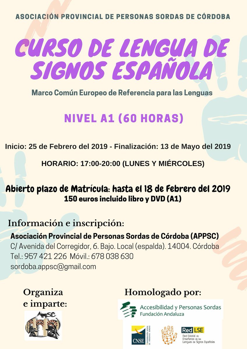 Curso de 60 horas de lengua de signos, nivel A1