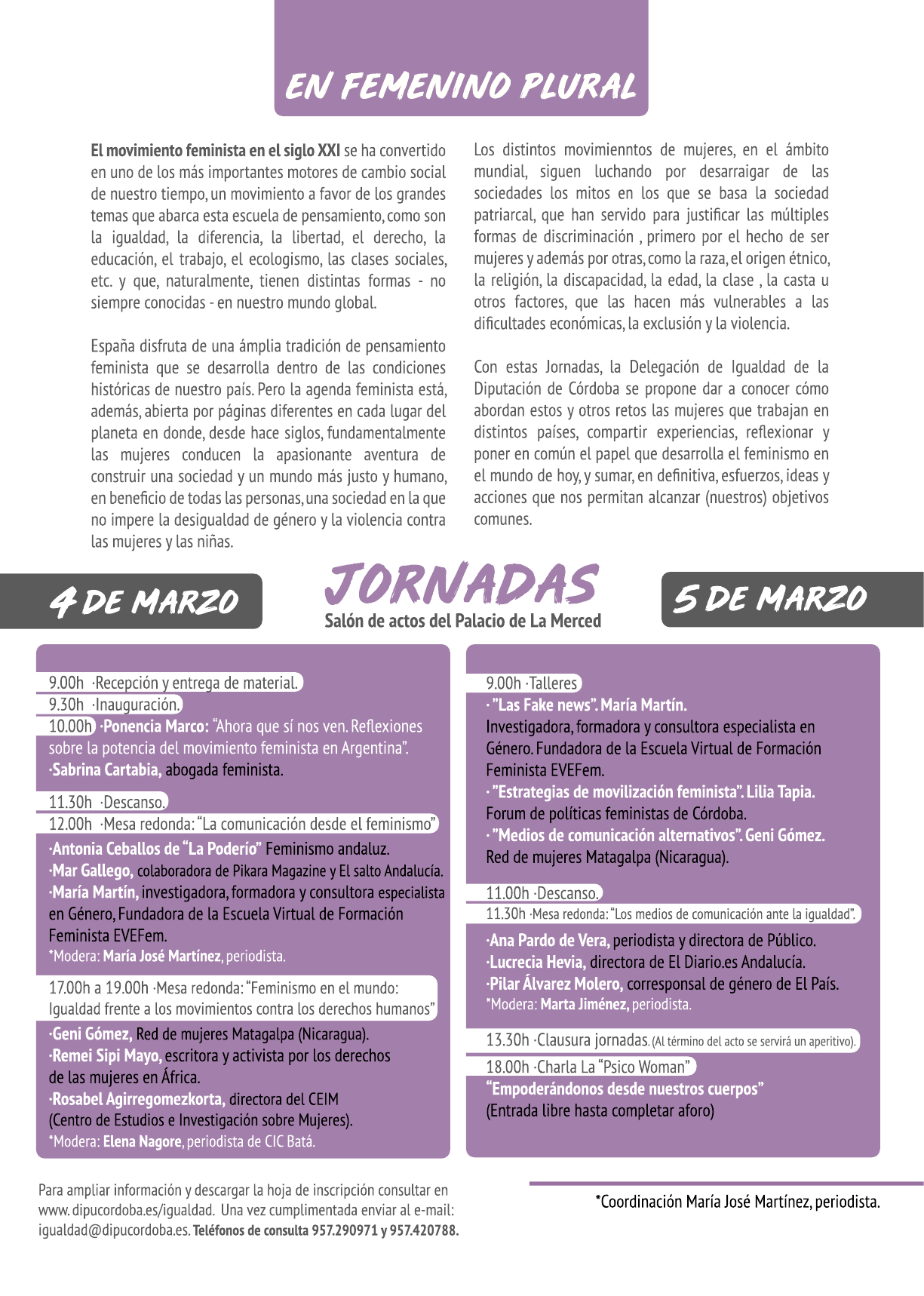 Jornadas «En Femenino Plural» 2019