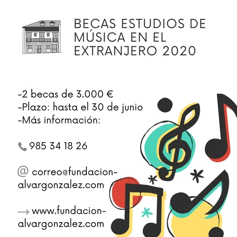 Becas de Música en el Extranjero 2020, Fundación Alvargonzález