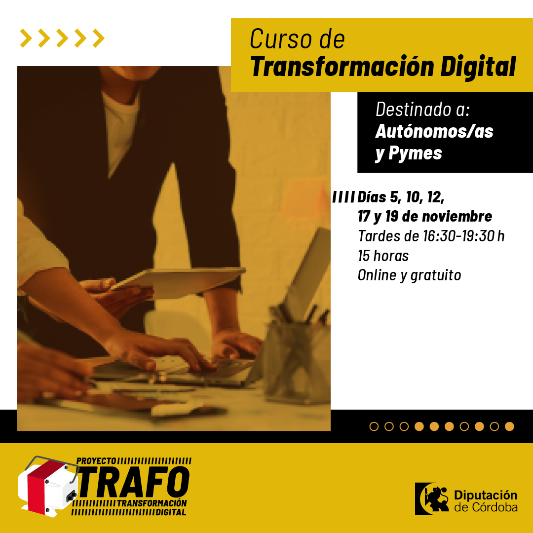 Curso gratuito de transformación digital para autónomos y Pymes. A partir del 5 de noviembre