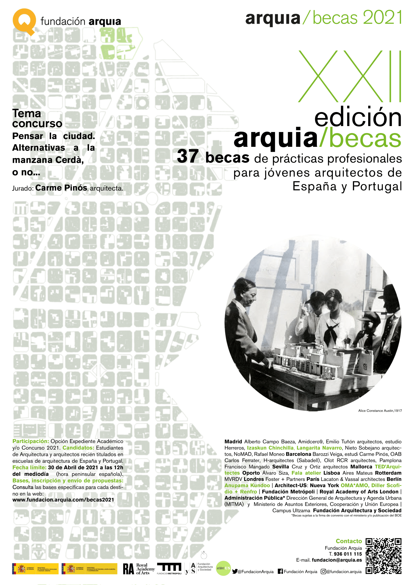 XXII edición ARQUIA  37 becas de prácticas profesionales.