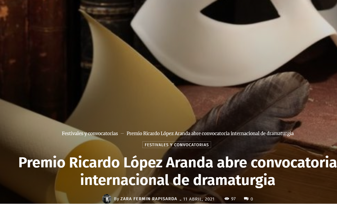 XIII edición Premio de teatro “Ricardo López Aranda”