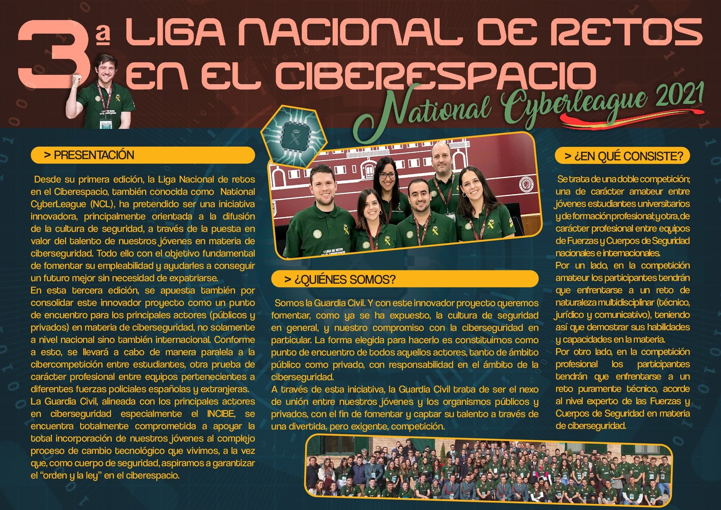 3ª Liga Nacional de retos en el Ciberespacio, organizada por el Centro Universitario de la Guardia Civil (CUGC).